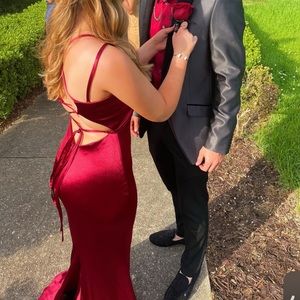 prom dress silk, open back